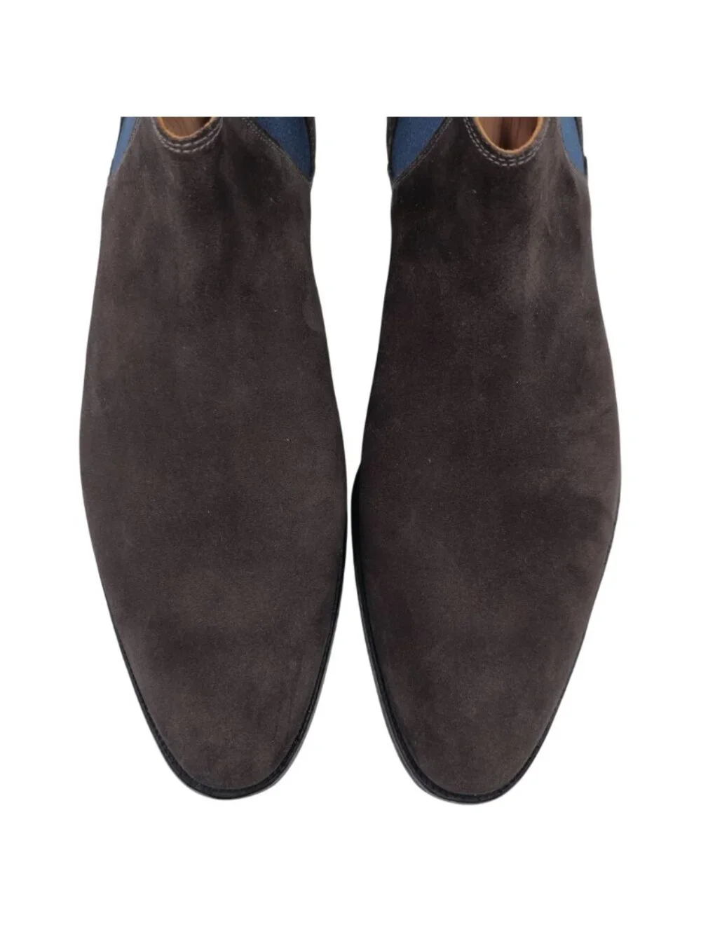 Crockett and Jones Mens Size 10 England Brown Navy Suede Chelsea Boots Shoes 9UK
